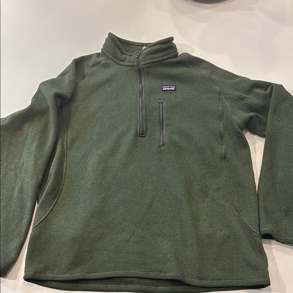Patagonia Green Zip Up Fleece Sweater
